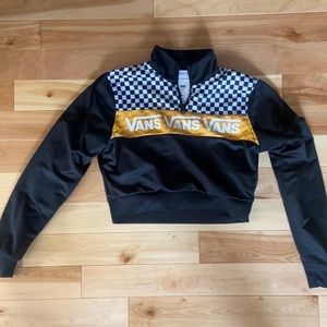 Vans checkerboard cropped zip up sweatshirt